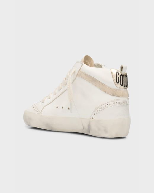 Golden Goose Deluxe Brand Natural Mid Star Mixed Leather Wing-tip Sneakers