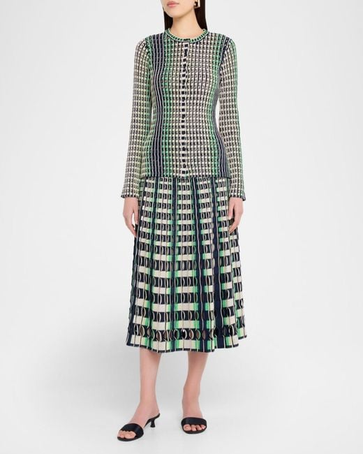 Jonathan Simkhai Green Mabel Openwork Cardigan