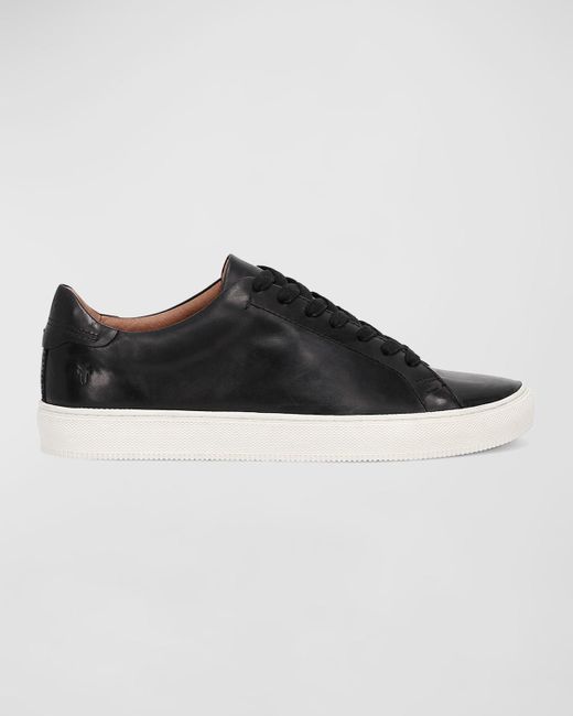 Frye Black Astor Leather Low-Top Sneakers for men