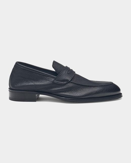 Di Bianco Blue Brera Leather Penny Loafers for men