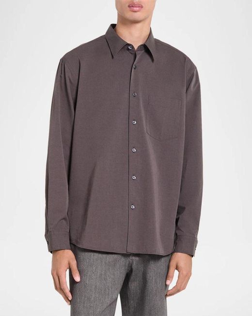 Theory Purple Apos;S Weekend Button-Front Shirt for men