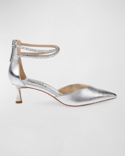 badgley mischka silver pumps