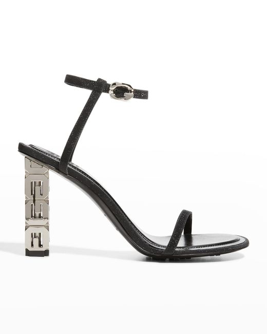 Givenchy Metallic G Chain-heel Glitter Sandals