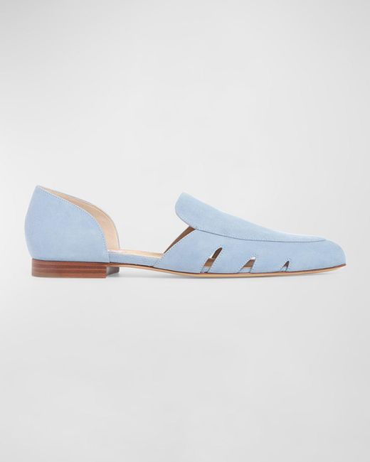 Gabriela Hearst Blue Rory Suede Ballerina Loafers
