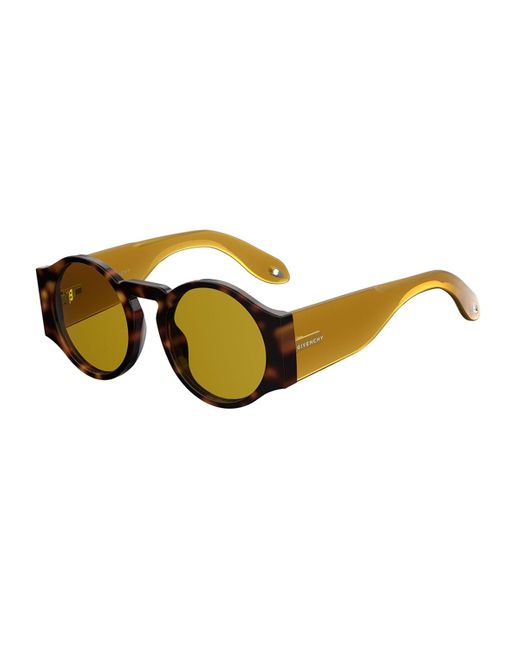 Givenchy Yellow Round Wrap-Style Sunglasses