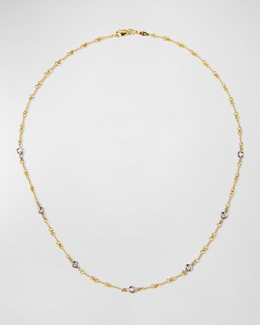 Roberto Coin Natural Two-tone 18k 7-diamond Dog Bone Necklace