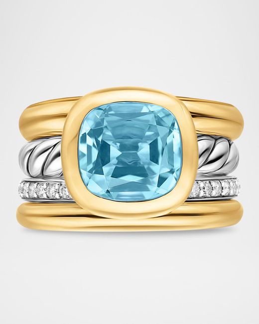 David Yurman Blue Dy Mercer 4 Row Stone Ring With Diamonds