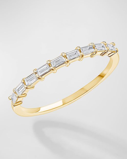 Lana Jewelry Metallic 14k Gold Baguette Diamond Half Eternity Band Ring