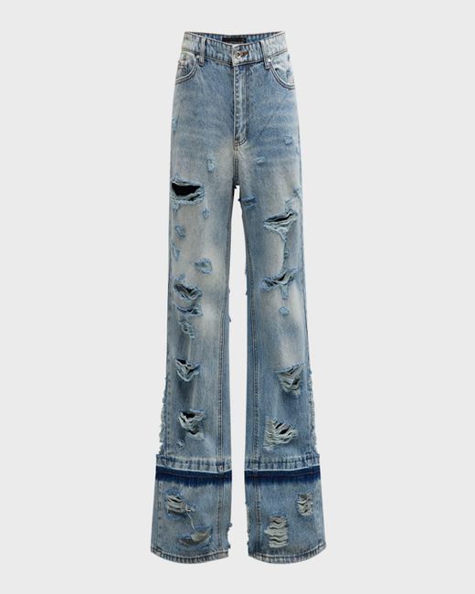 Who Decides War Blue Relaxed Gnarly Denim Jeans for men