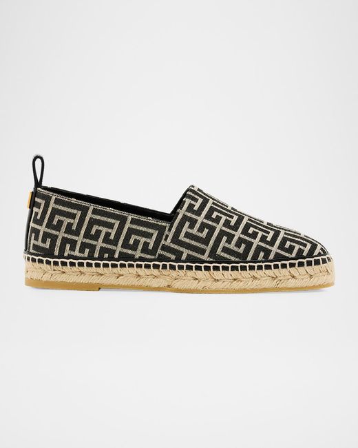 Balmain Black Apos;S Monogram Jacquard Espadrilles for men