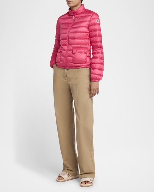 Moncler Pink Lans Short Down Jacket