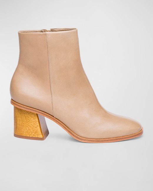 Bernardo Nantucket Leather Blockheel Booties in White Lyst