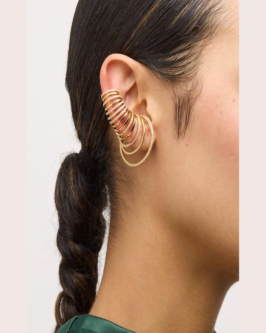 Fern Freeman Jewelry Metallic Large Multi Hoop Ear Cuff With Diamonds, Single