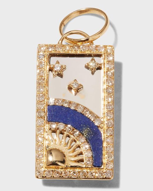 Kastel Jewelry Blue Diamond & Lapis Tarot Sun & Moon Pendant