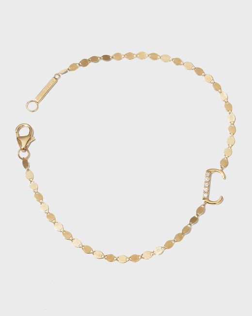 Lana Jewelry Natural 14k Diamond Initial Bracelet.