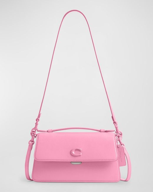 COACH Pink Juno Monochrome Glovetanned Leather Shoulder Bag