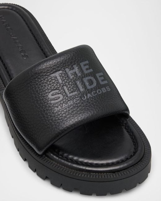 Marc Jacobs Black Leather Slides