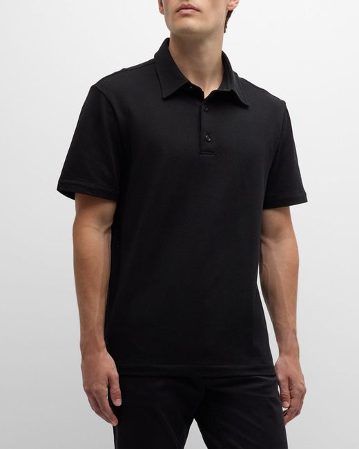 Brioni Black Cotton Jersey Polo Shirt for men