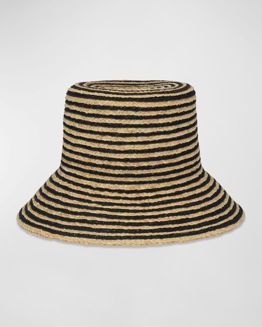 Gigi Burris Millinery Natural Lula Striped Bucket Hat