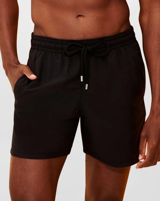 Vilebrequin Black Solid Swim Shorts for men