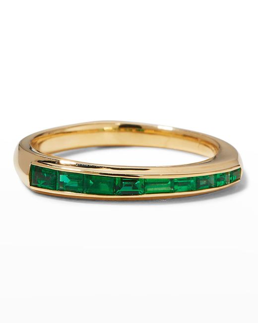 Stephen Webster Green Baguette Stack Ring With Emeralds