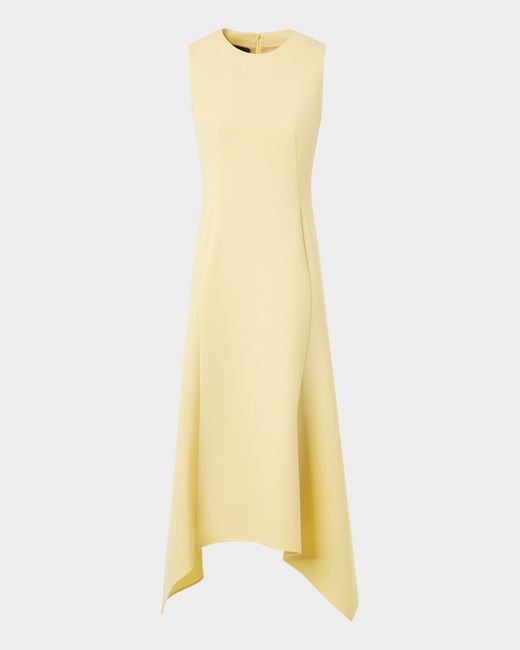 Akris Women's Yellow Sleeveless Fit-And-Flare Midi Dress Akris Women's Yellow Sleeveless Fit-And-Flare Midi Dress