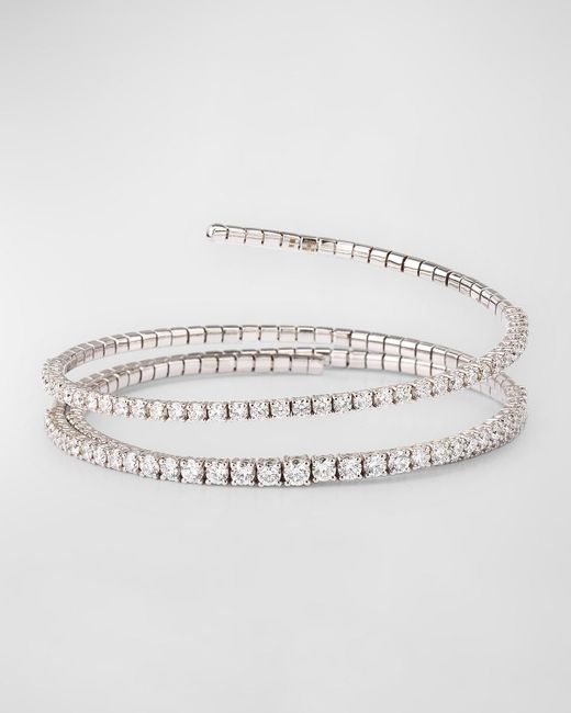 Rahaminov Diamonds Gray 18K 3-Coil Diamond Wrap Bracelet