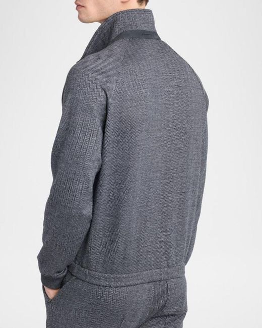Tom Ford Gray Apos;S Herringbone Full-Zip Jacket for men