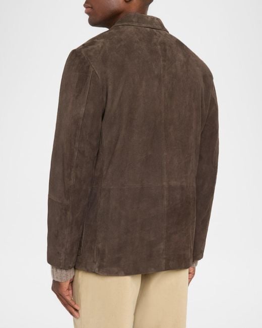 Vince Brown Apos;S Suede Notch Lapel Two-Button Blazer for men