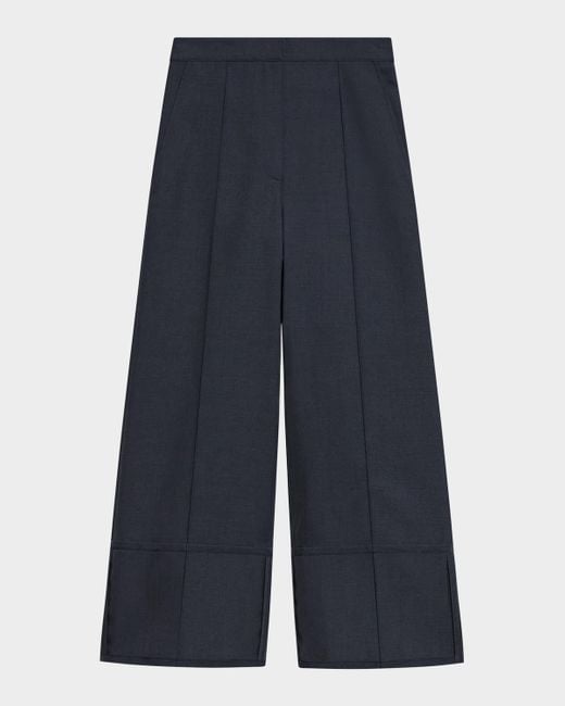 Theory Blue Cuffed Crop Pants