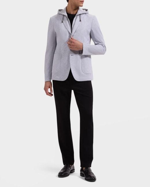 Bugatchi Purple Apos;S Three-Button Blazer With Hooded Bib for men