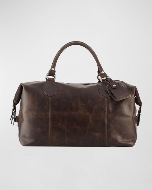 Frye Brown Logan Leather Overnight Bag for men