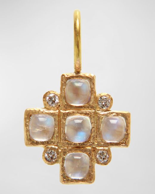 Elizabeth Locke Metallic 19k Moonstone & Diamond Pendant
