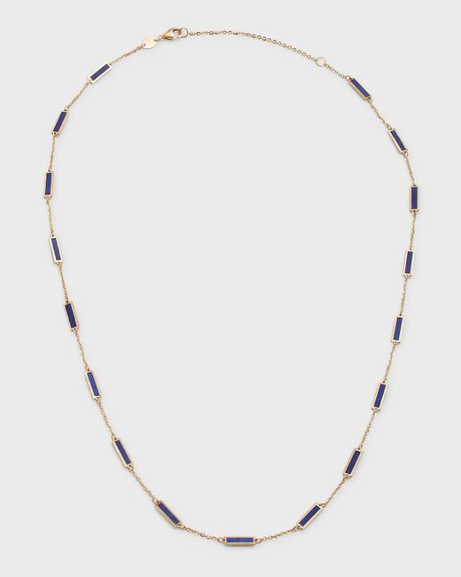 Frederic Sage Natural 18k Yellow Gold 17-stations Lapis Necklace