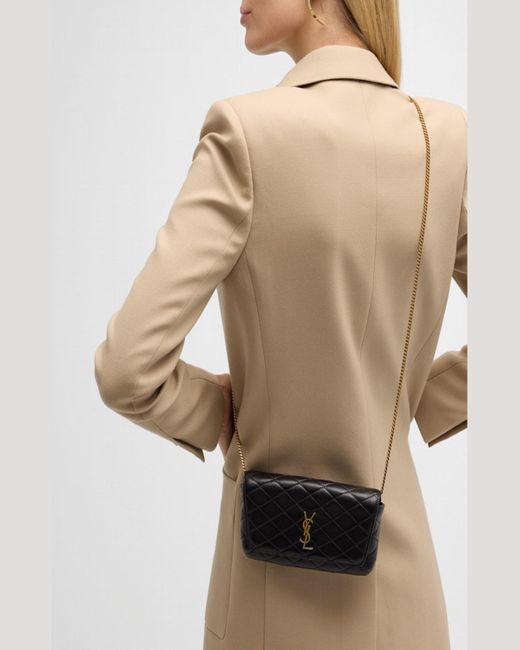 Saint Laurent Black Gaby Phone Holder Ysl Crossbody Bag
