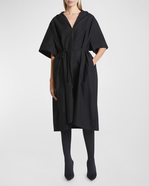 Balenciaga Black Hooded Oversized Dress