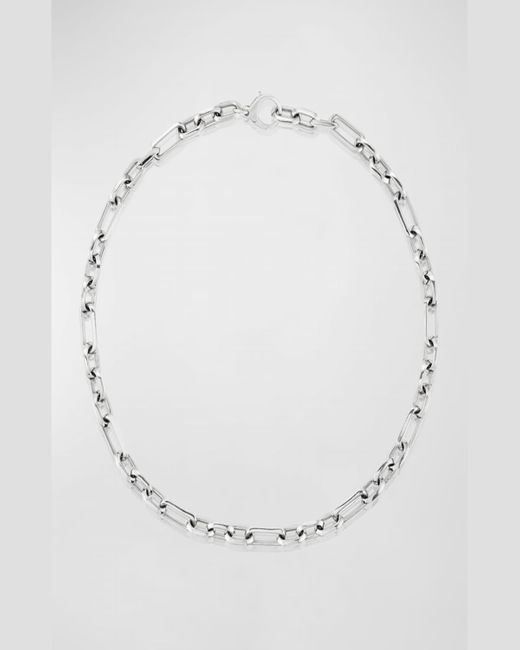 Sheryl Lowe White Gwyneth Medium Link Chain Necklace, 22"L