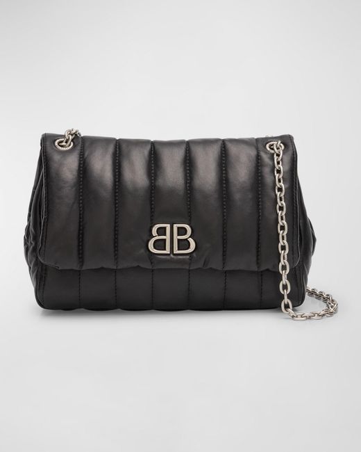Balenciaga Black Monaco Mini Quilted Shoulder Bag