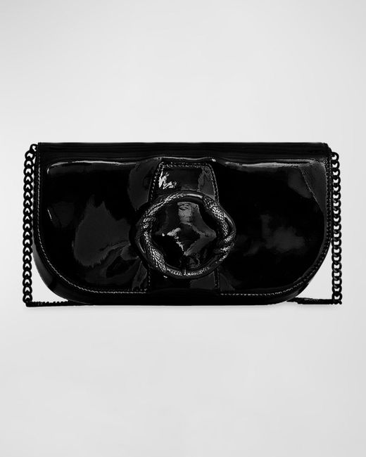 Rebecca Minkoff Black Snake Ring Patent Leather Crossbody Bag