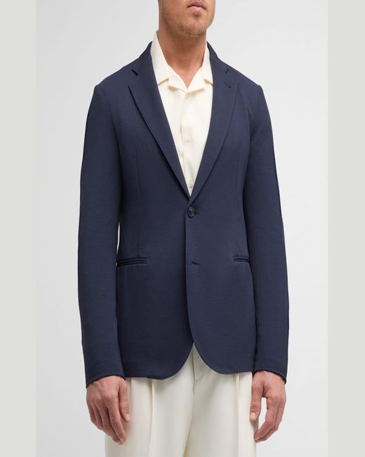 Emporio Armani Rice Stitch Sport Coat in Blue for Men Lyst