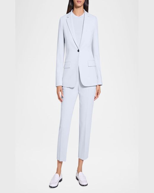 Theory Purple Admiral Crepe One-Button Staple Blazer