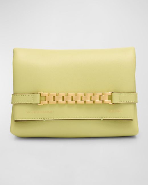 Victoria Beckham Yellow Mini Pouch Leather Crossbody Bag