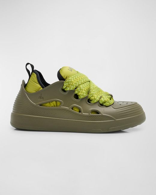 Lanvin Green Curb Rubber Jumbo-lace Sneakers for men