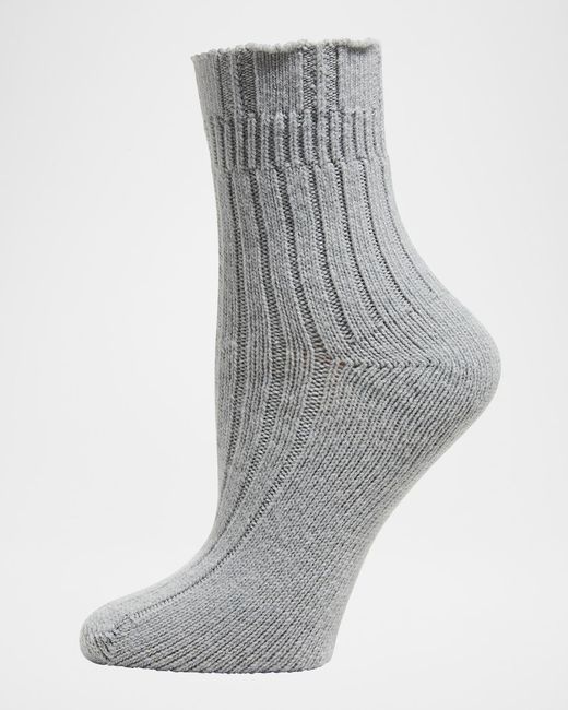 Falke Gray Bedsock Ribbed Socks