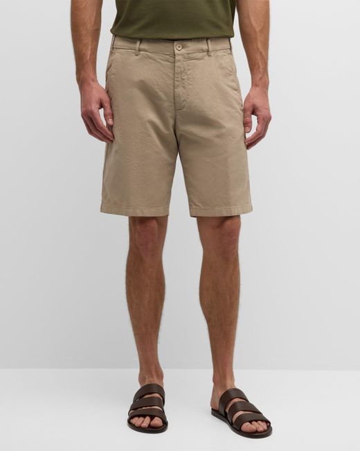 Loro Piana Natural Flat-Front Bermuda Shorts for men