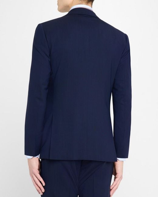 Kiton Blue Apos;S Solid Wool Blazer for men