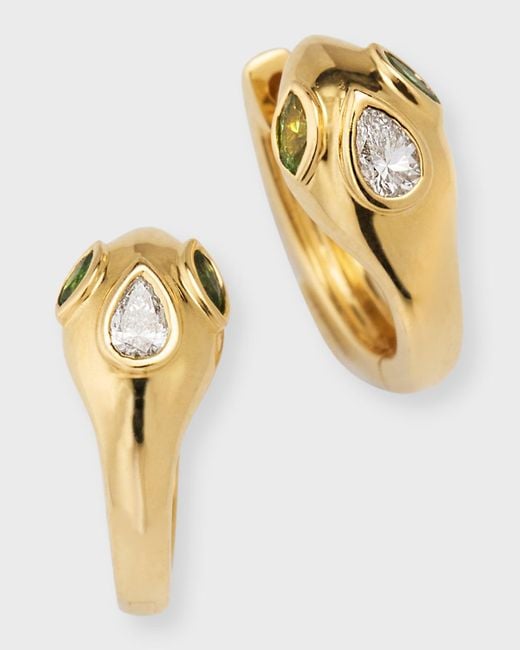 Anita Ko Metallic 18k Yellow Gold Snake Huggie Earrings