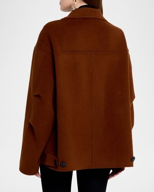 IRO Brown Mizara Oversized Wool Jacket
