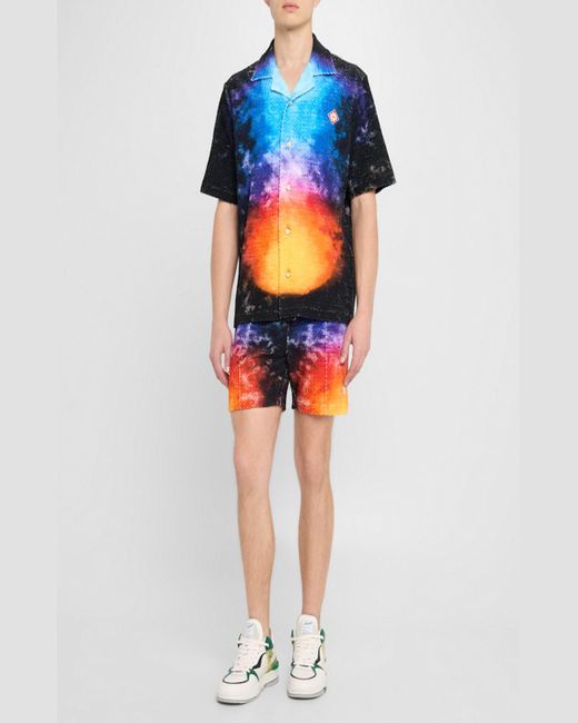 Casablanca Blue Gradient Monogram Toweling Shorts for men