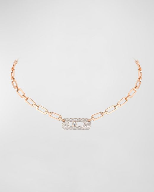 Messika White My Move 18k Rose Gold Diamond Necklace